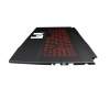 T015MR Clavier incl. topcase DE (allemand) noir/noir avec rétro-éclairage b-stock