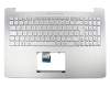 TN501V Clavier incl. topcase DE (allemand) argent/argent avec rétro-éclairage (pour les modèles sans disque