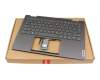 V222320AK3-GR original Sunrex clavier incl. topcase DE (allemand) gris/gris avec rétro-éclairage