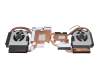 Ventilateur incl. refroidisseur (CPU/GPU) original pour Clevo PB71RF